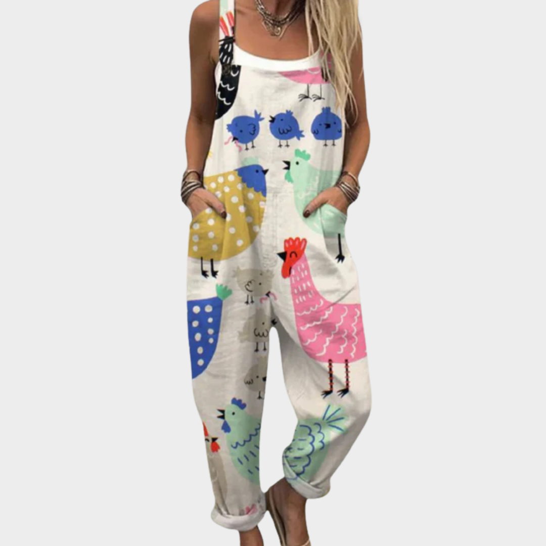Ronja – Latzhose mit Blumenmuster – Bild 1