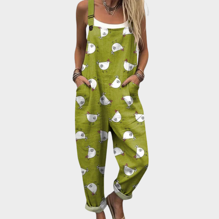 Leonie – Grün-graue Latzhose – Bild 1