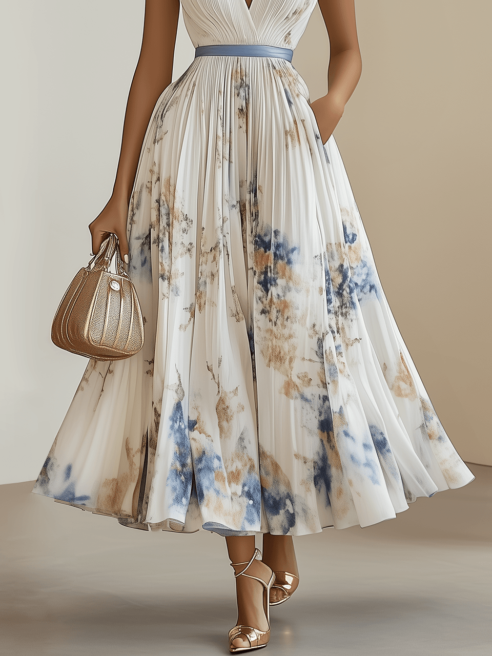 Birgit – Plissiertes Midikleid – Bild 3