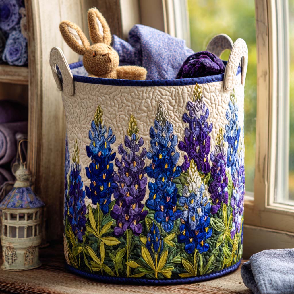 Bluebonnet Dream Path | Handgefertigter Wäschekorb – Bild 1