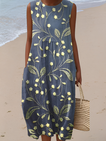 Claudia – Ärmelloses Midikleid mit Blumenmuster – Bild 1