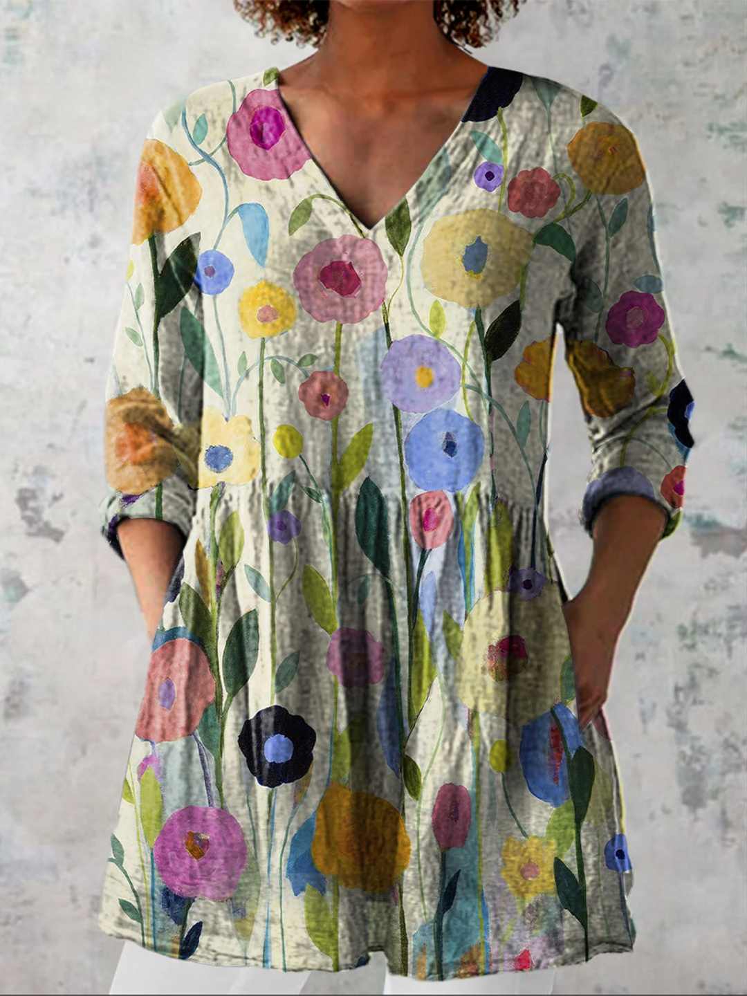 Ellen – Lange Musterbluse – Bild 1