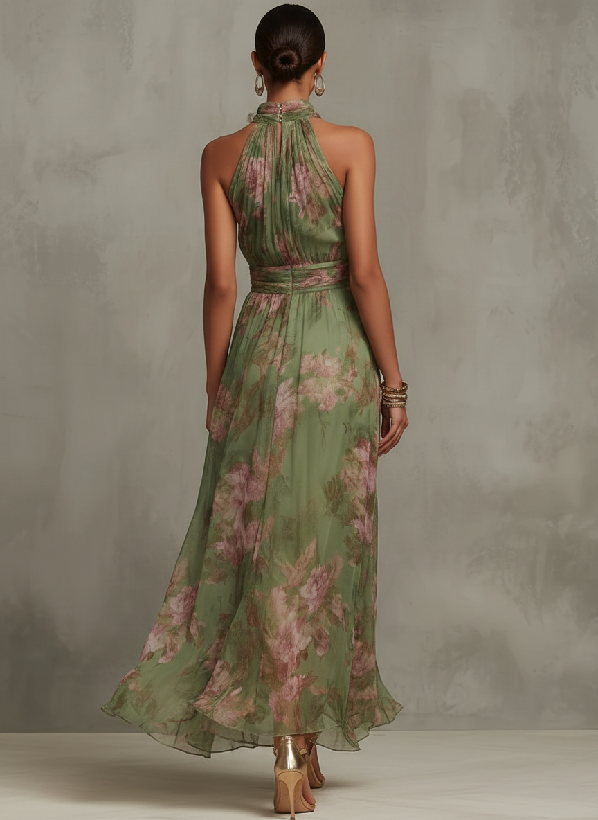Emma – Grünes Maxikleid mit Blumenmuster – Bild 2