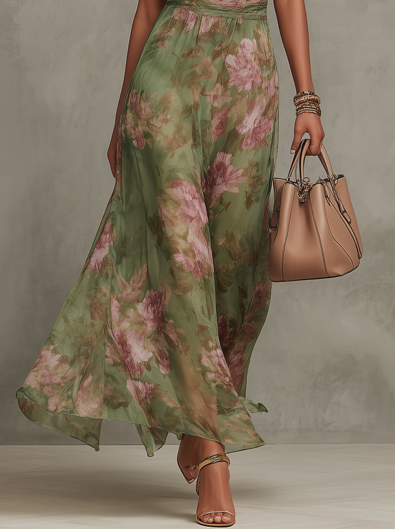Emma – Grünes Maxikleid mit Blumenmuster – Bild 4