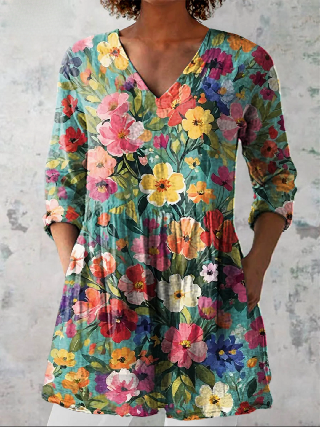 Evelina – Gemusterte Lange Bluse – Bild 1