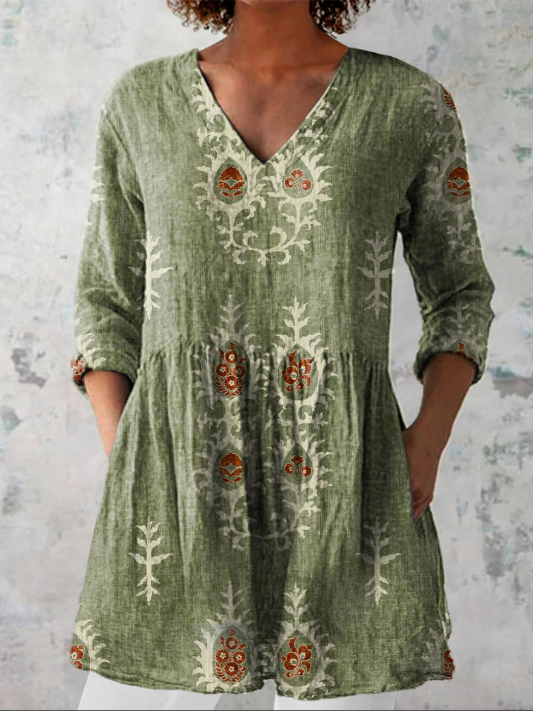 Frederike – Lange Bluse in Wunschfarbe – Bild 1