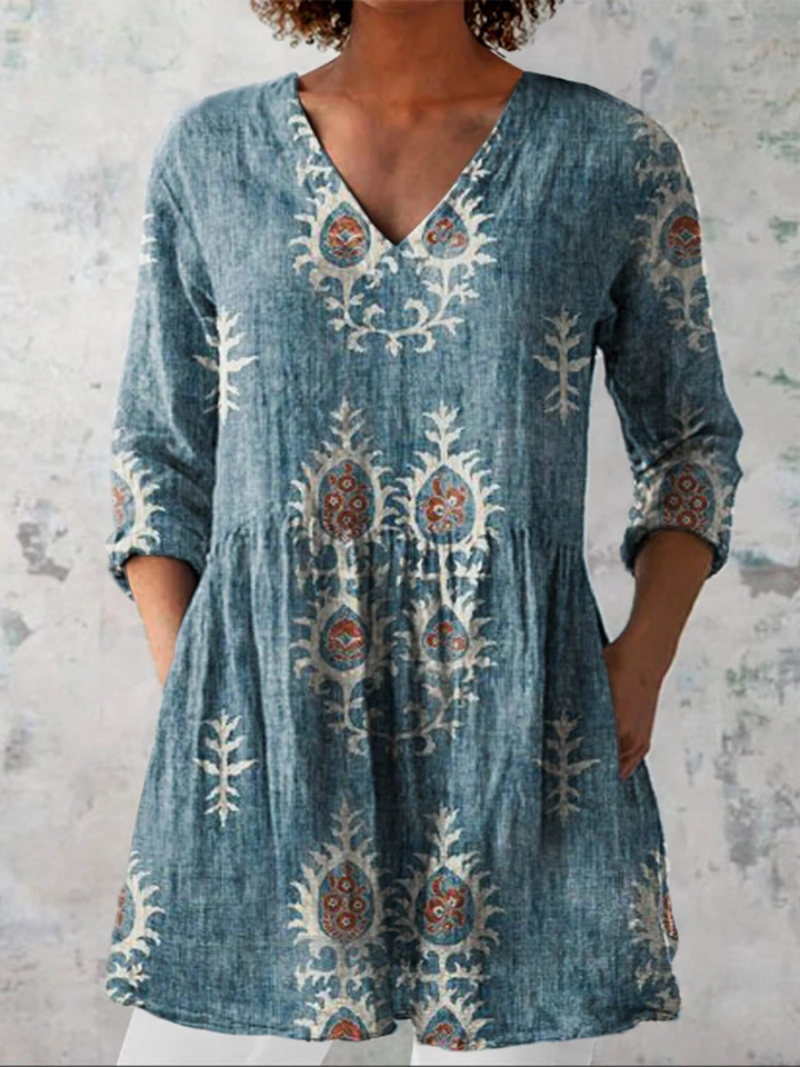 Frederike – Lange Bluse in Wunschfarbe – Bild 2