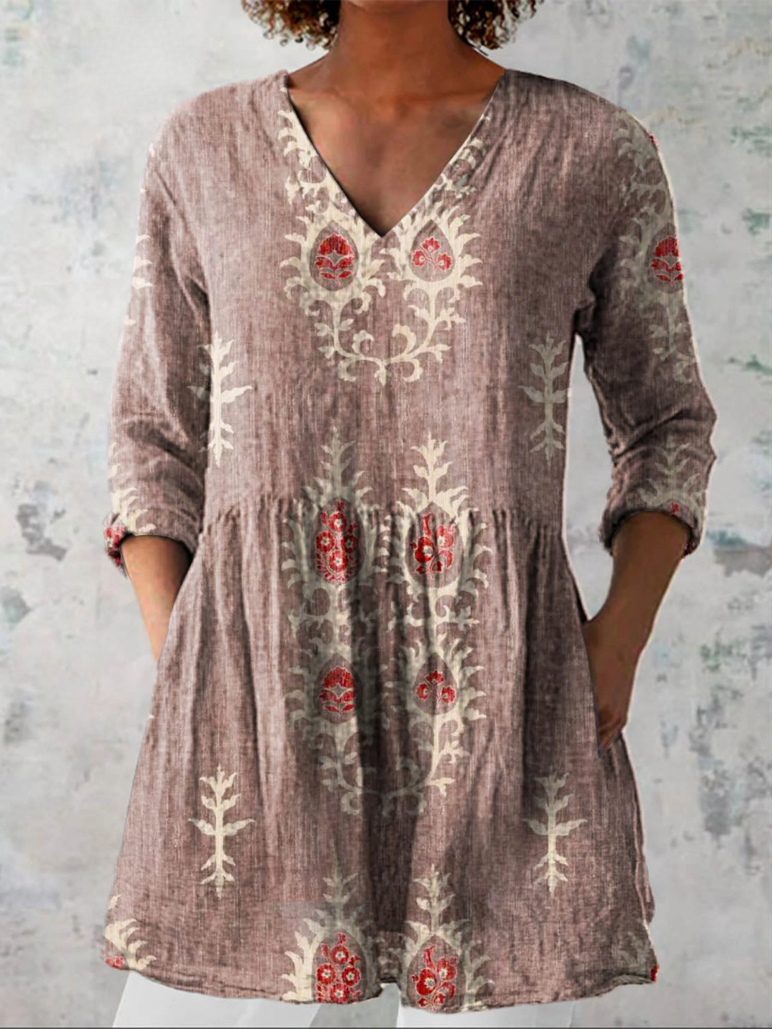 Frederike – Lange Bluse in Wunschfarbe – Bild 5