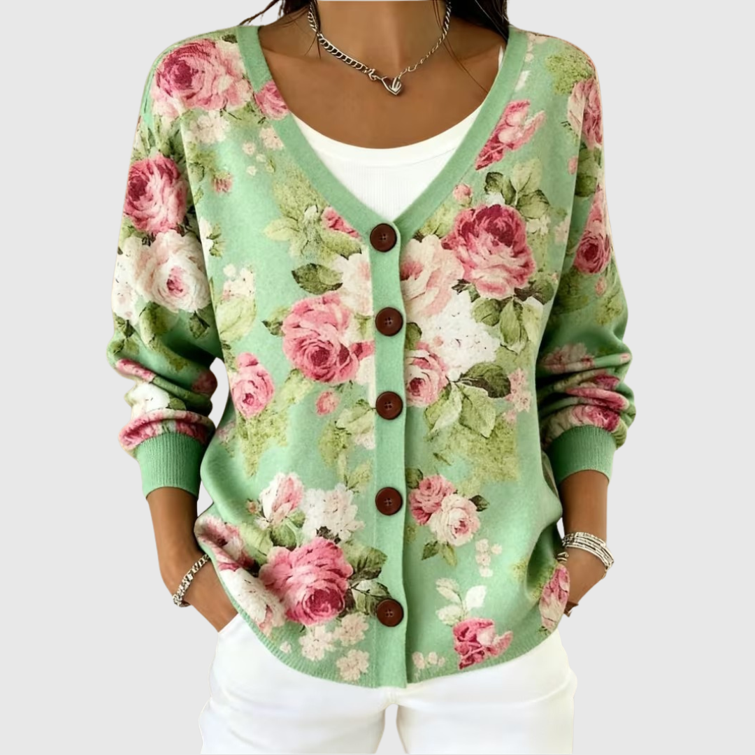 Rose – Femininer Strickcardigan mit Knöpfen – Bild 1