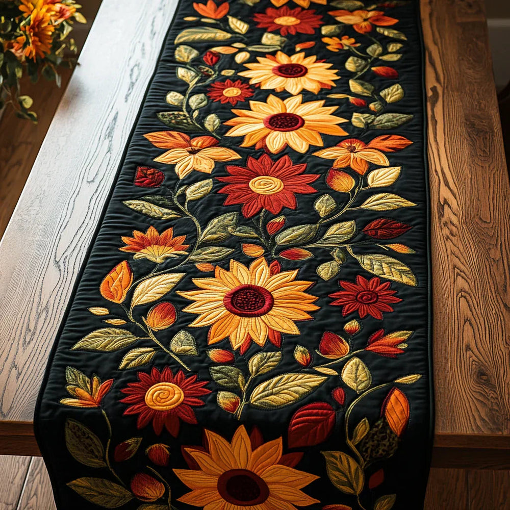 Gepatchter Tischläufer - Herbstsonnenblumen – Bild 2