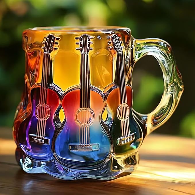 Handgefertigte 3D-Gitarrenkunst-Tasse – Bild 1