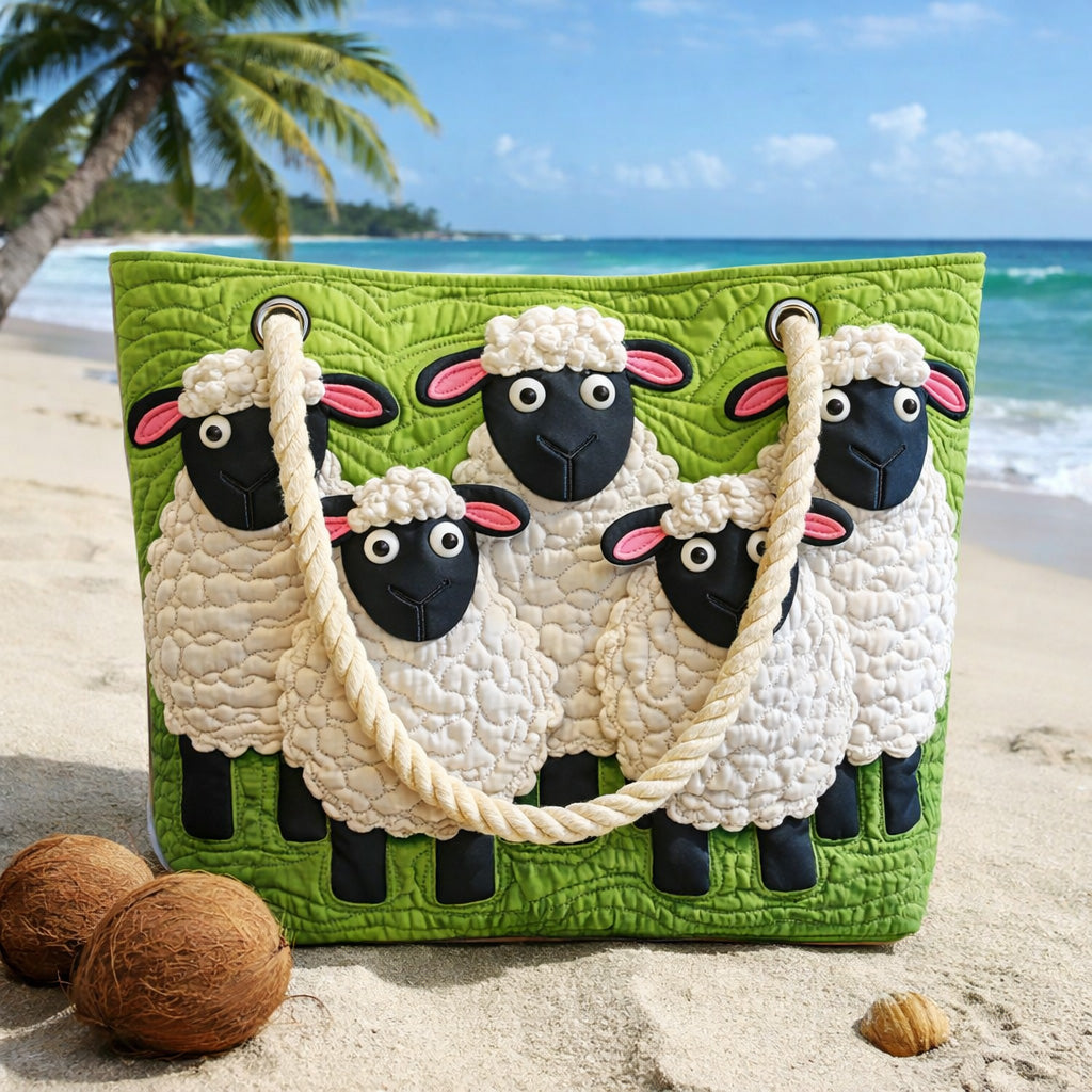 Handgefertigte Strandtasche | Himmel der Schafe – Bild 2