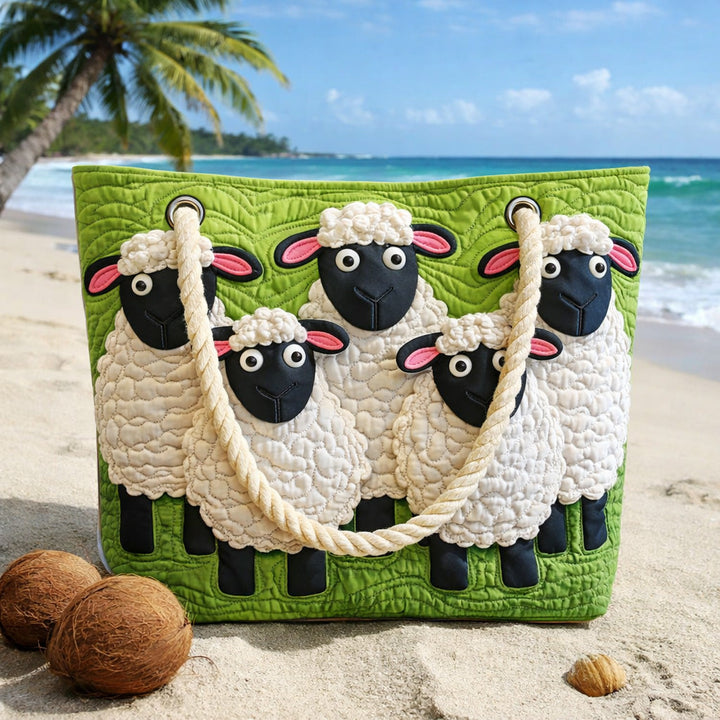 Handgefertigte Strandtasche | Himmel der Schafe – Bild 2