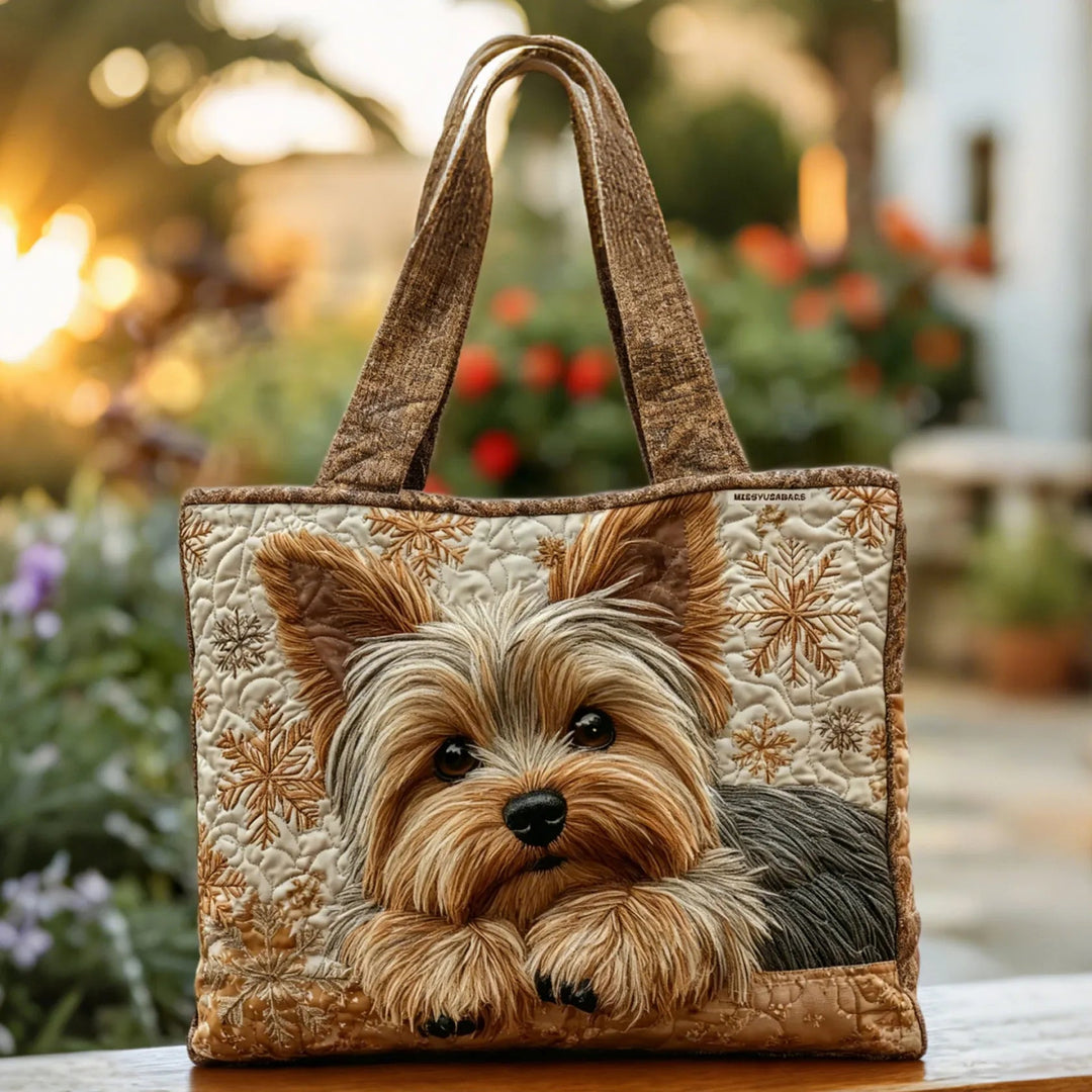 Handgemachte glänzende Yorkie-Tasche – Bild 1