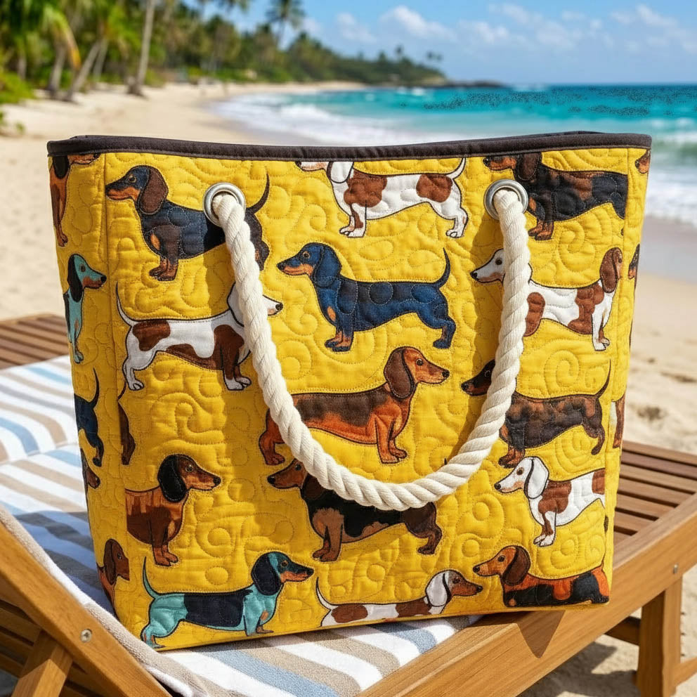 Handgemachte Strandtasche | Dackel – Bild 2