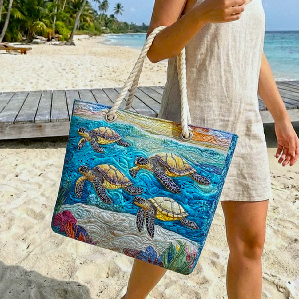 Handgemachte Strandtasche | Marina Schildkröte – Bild 1