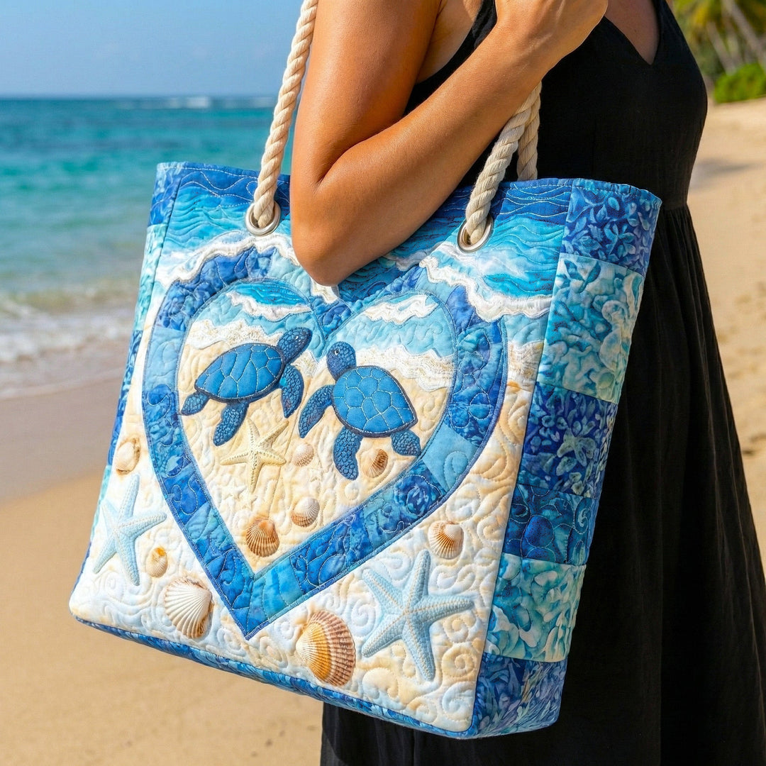 Handgemachte Strandtasche | Schildkrötenruhe – Bild 1