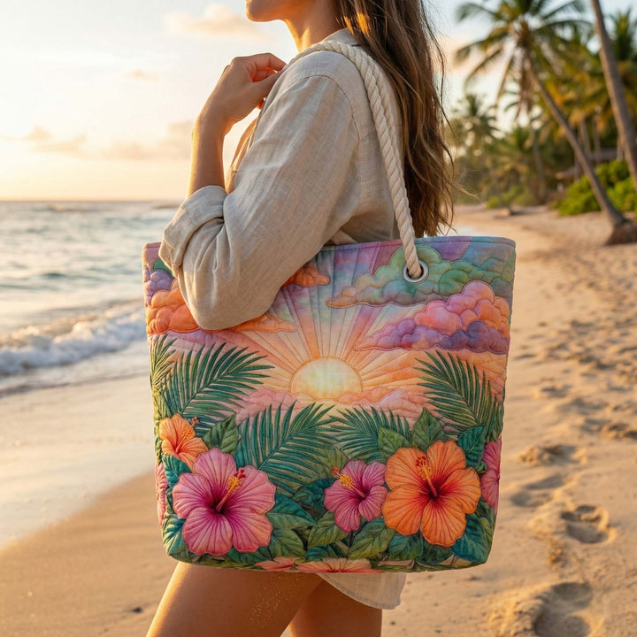 Handgemachte Strandtasche | Tropischer Morgen – Bild 1