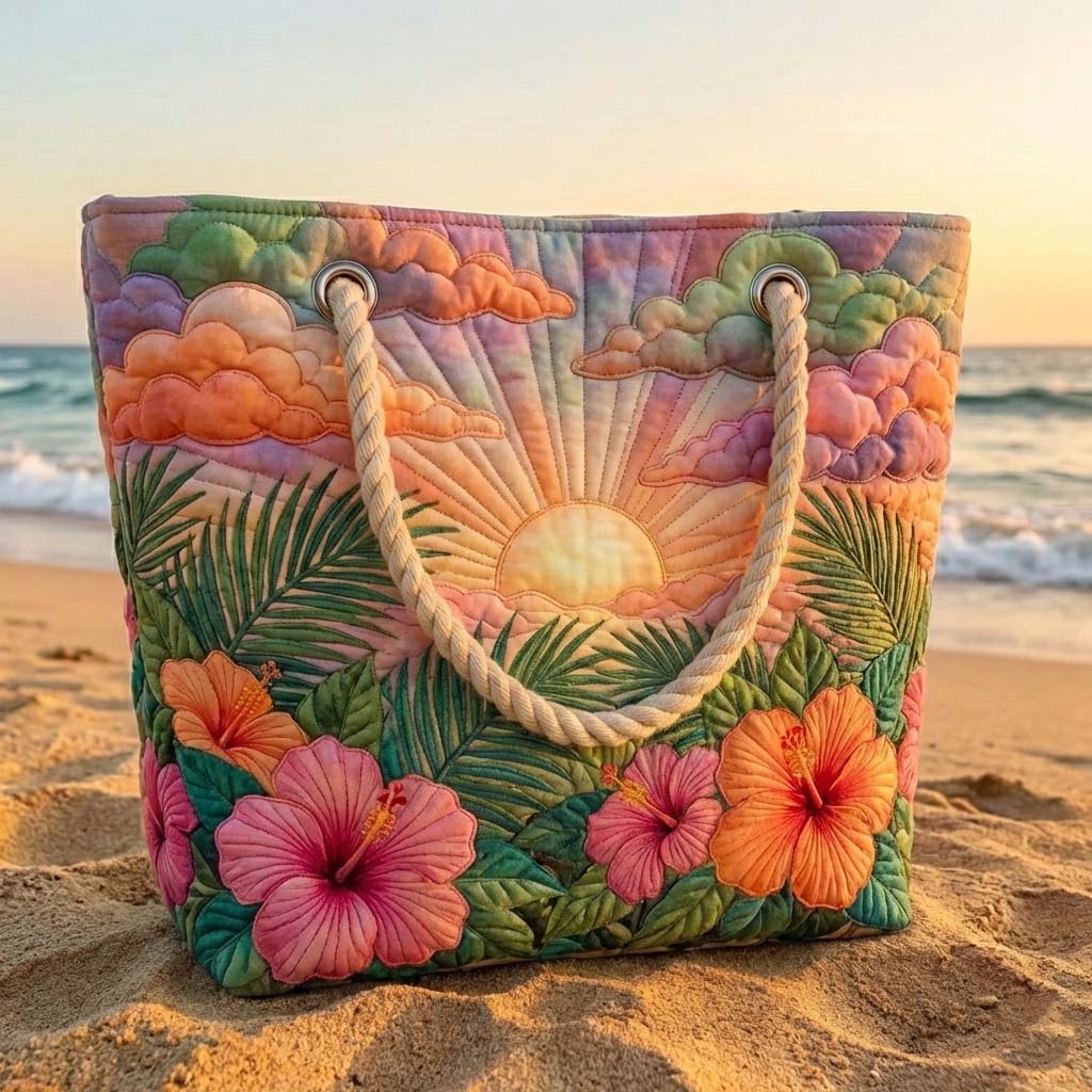 Handgemachte Strandtasche | Tropischer Morgen – Bild 2