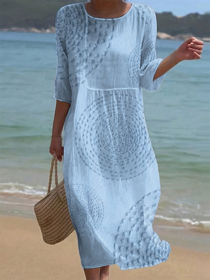 Fenja – Besticktes Strandkleid in Hellblau – Bild 1