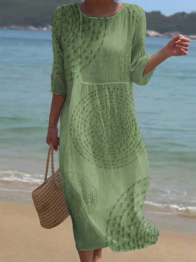 Franka – Grünes Kleid mit Stickerei – Bild 1