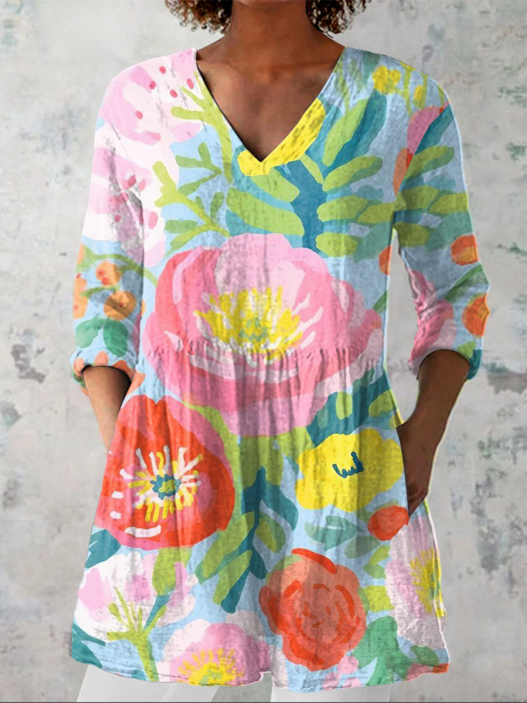 Henrietta – Lange Bluse mit Muster – Bild 1