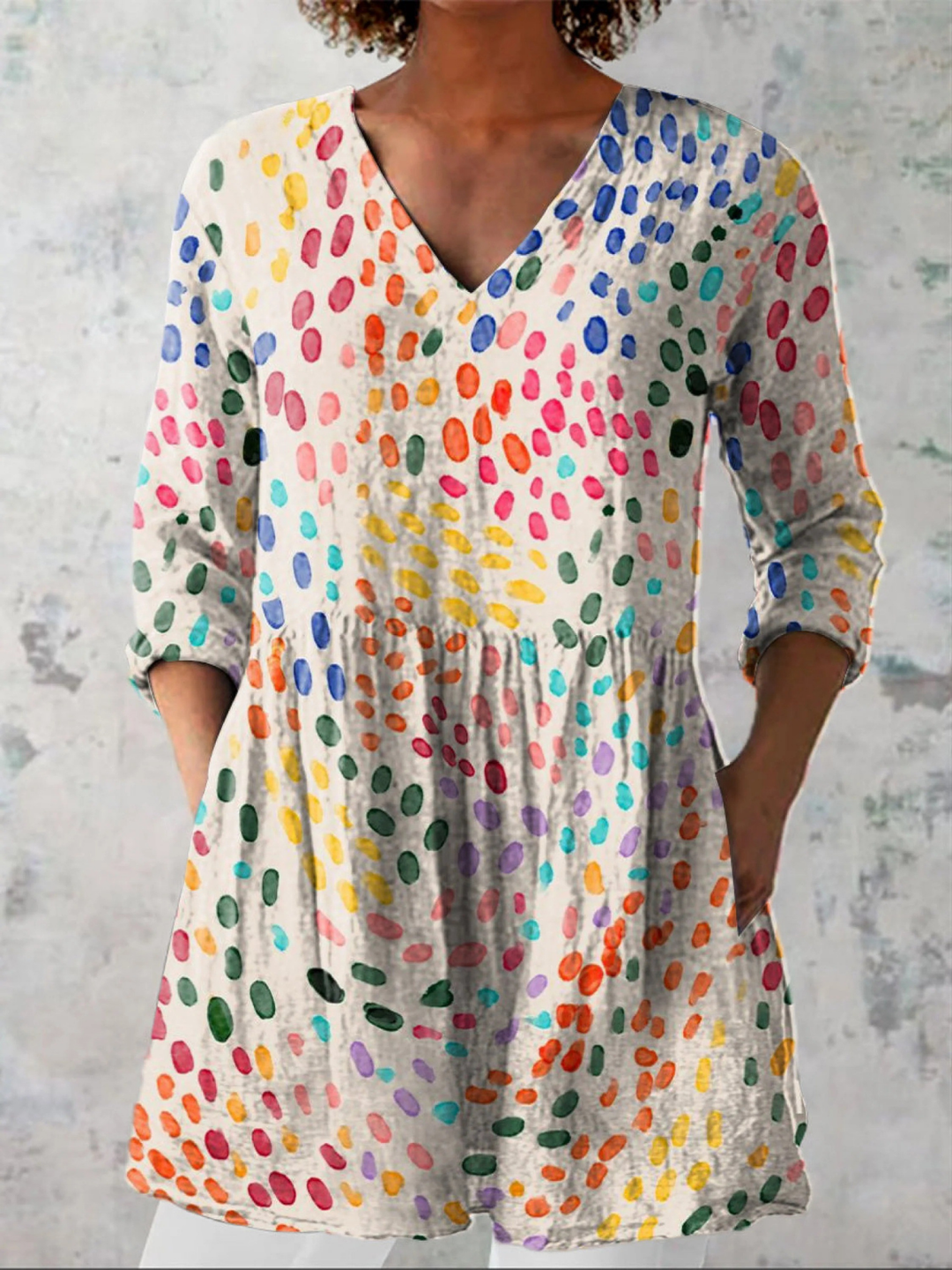 Ivonne – Lange Bluse mit Print – Bild 1