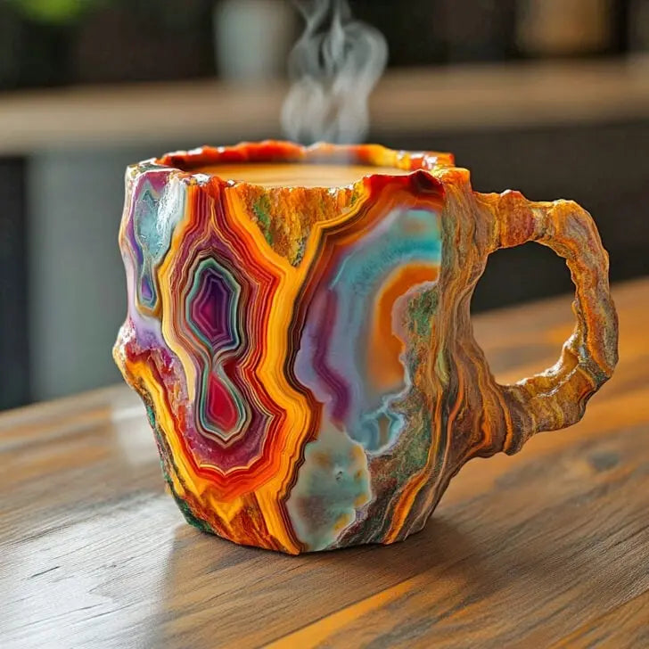 Kaffeetassen mit integrierten Mineralienkristallen – Bild 3