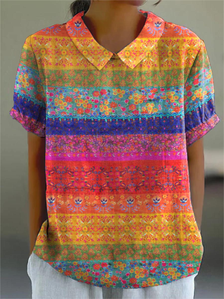 Kiana – Gestreifte Blumenbluse – Bild 1