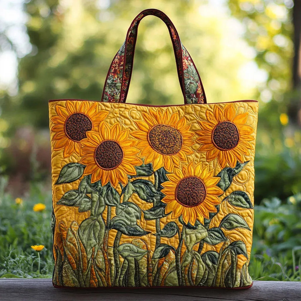 Klassische Tragetasche mit Sonnenblumenmotiv – Bild 1