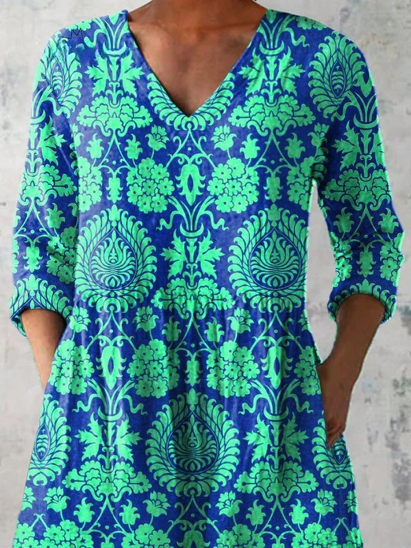 Kornelia – Lange Bluse Blau-Grün – Bild 2