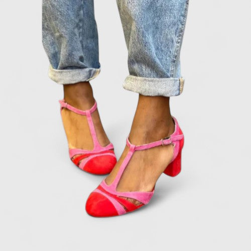 Lazariah – Moderne Pumps in Beerenrot – Bild 1