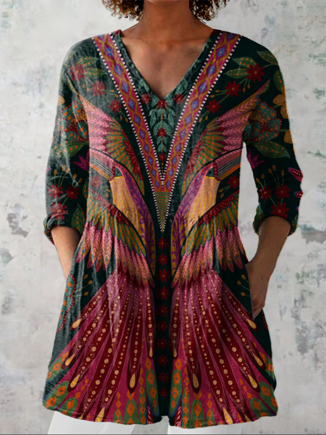 Lore – Farbenfrohe Lange Bluse – Bild 1
