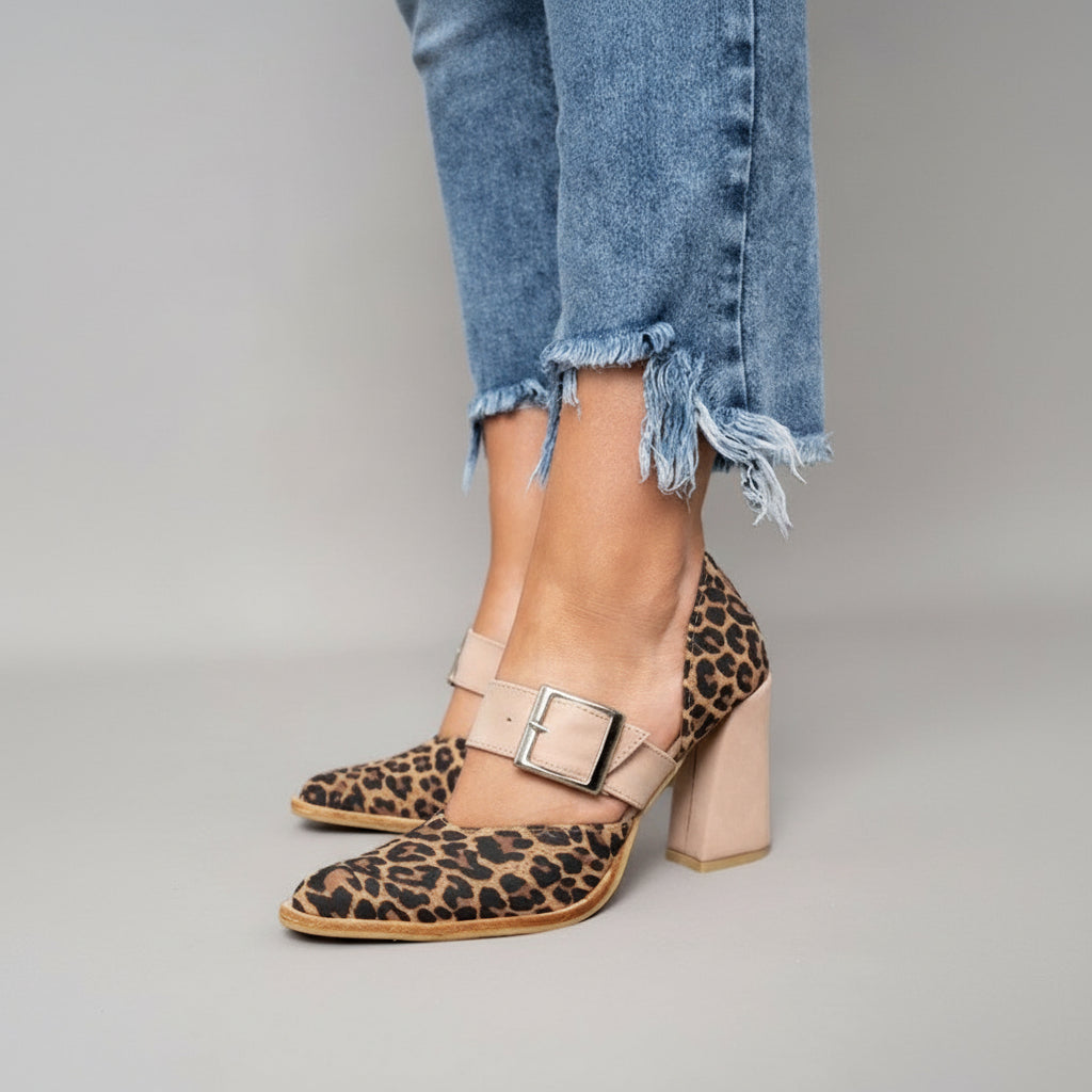 Alina – Schicke Absatzschuhe in Khaki – Bild 1