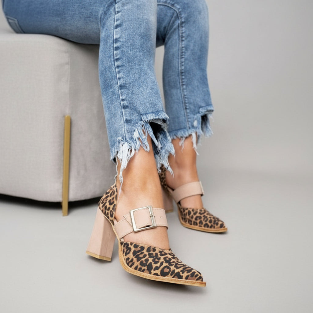 Alina – Schicke Absatzschuhe in Khaki – Bild 2