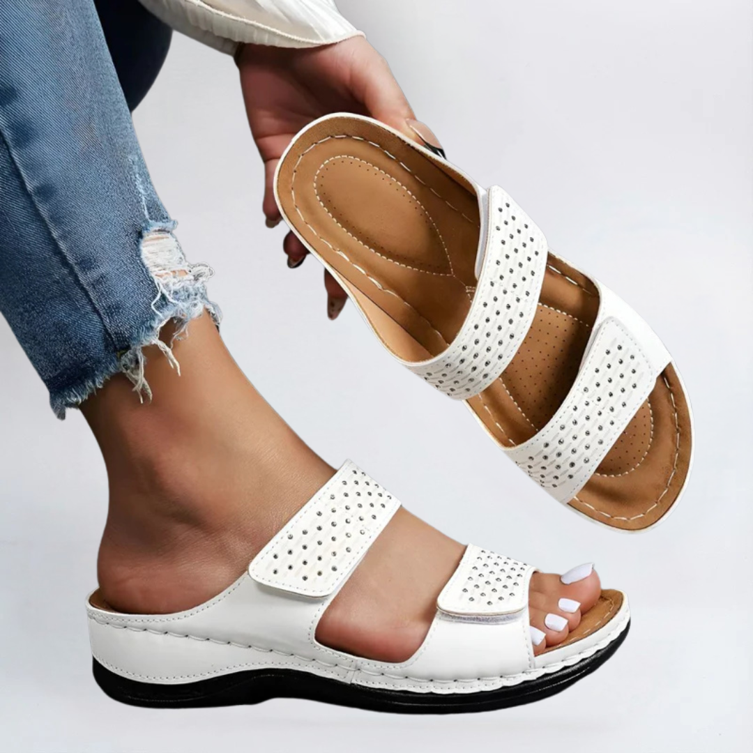 Lynn – Elegante Komfortsandalen im Zweifarb-Look – Bild 1