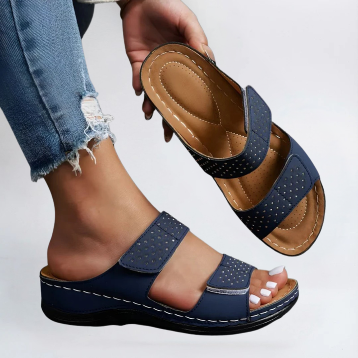 Lynn – Elegante Komfortsandalen im Zweifarb-Look – Bild 2