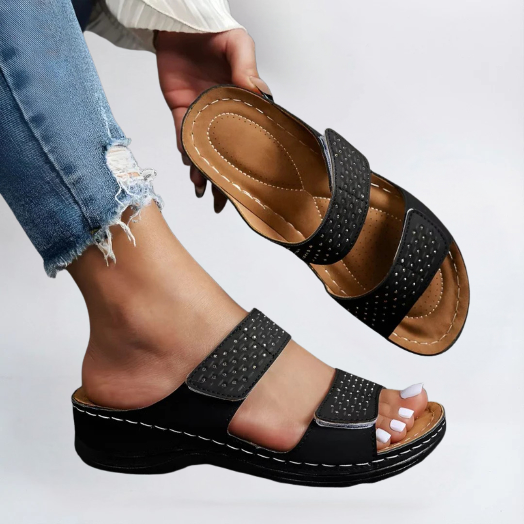 Lynn – Elegante Komfortsandalen im Zweifarb-Look – Bild 3