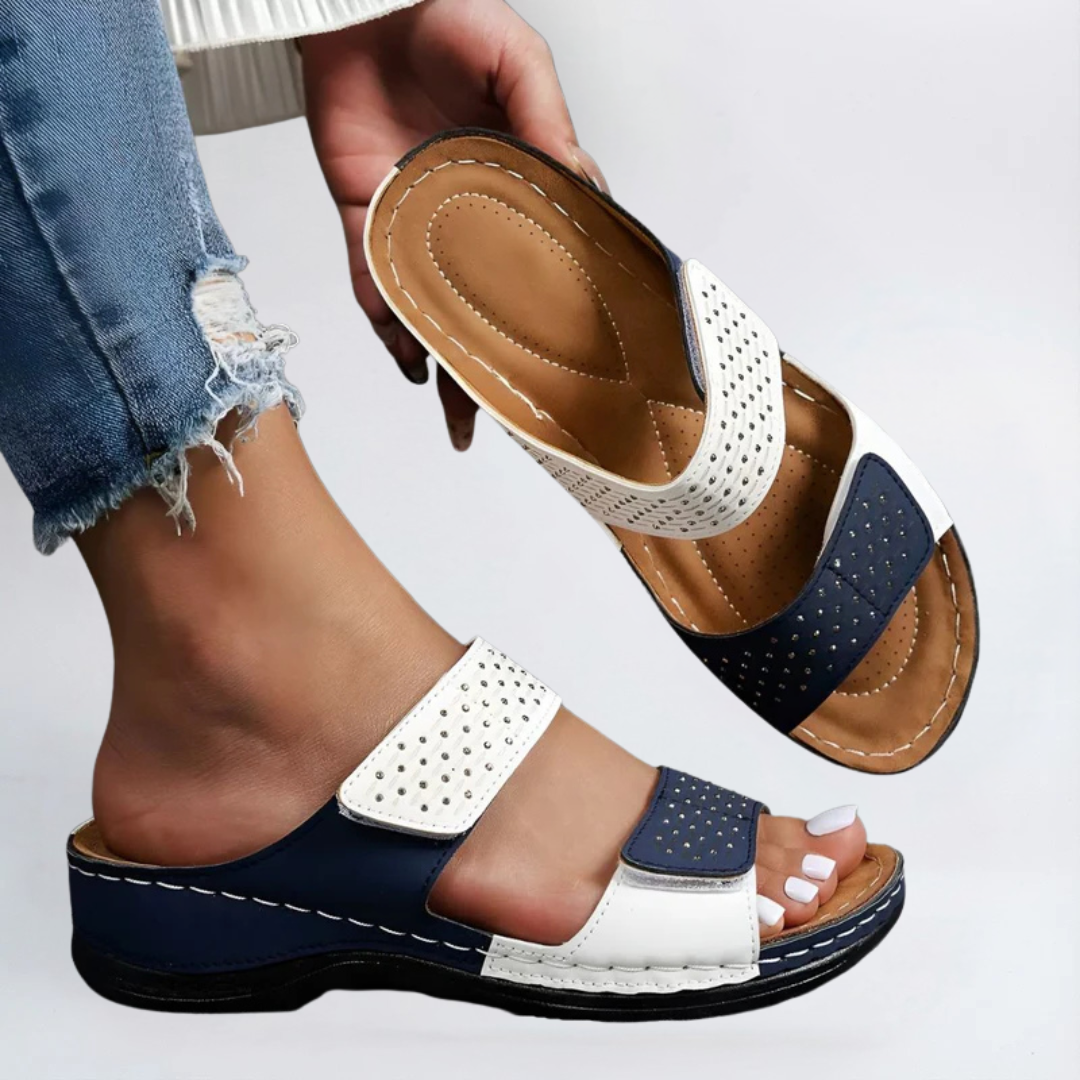 Lynn – Elegante Komfortsandalen im Zweifarb-Look – Bild 4