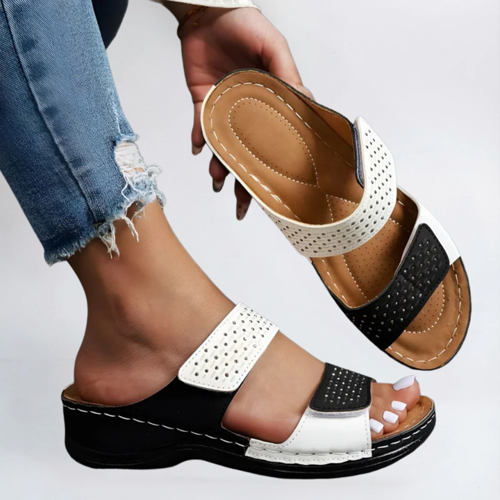 Lynn – Elegante Komfortsandalen im Zweifarb-Look – Bild 5