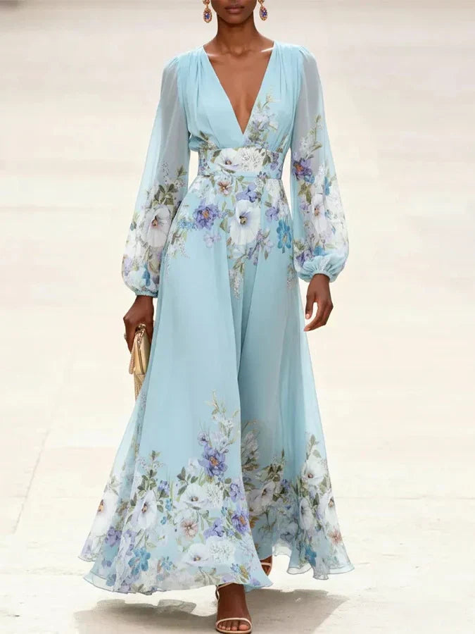 Margarete – Maxikleid mit Blumenmuster – Bild 1