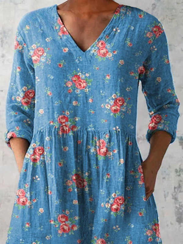 Mechthild – Lange Bluse in Blau – Bild 2