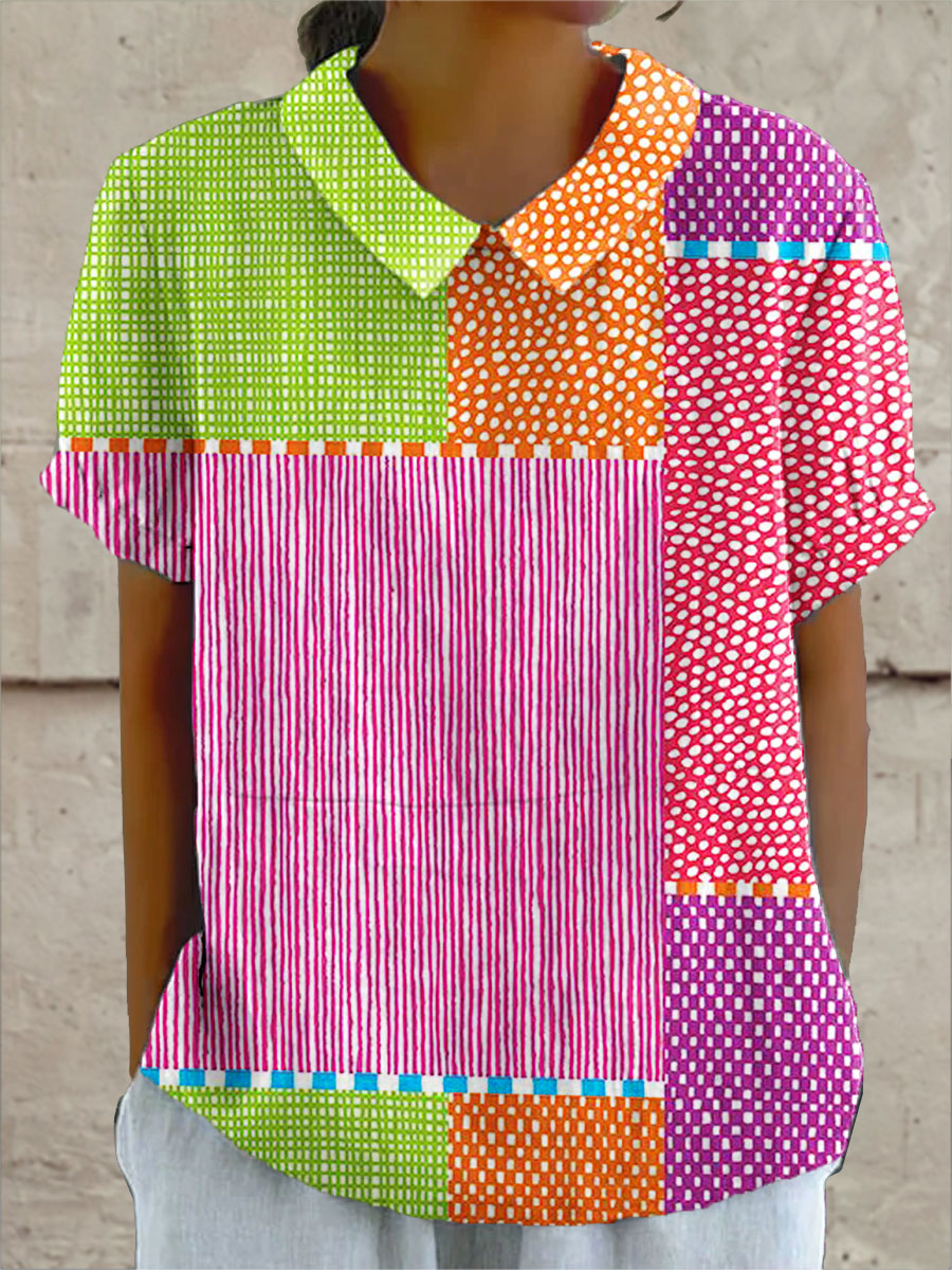 Anita – Farbenfrohe Patchwork-Bluse – Bild 1