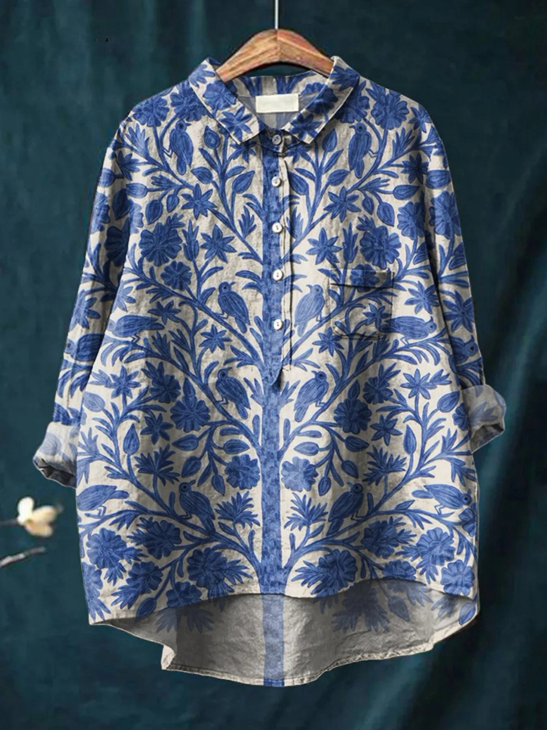Adele – Indische Blumenbluse – Bild 1