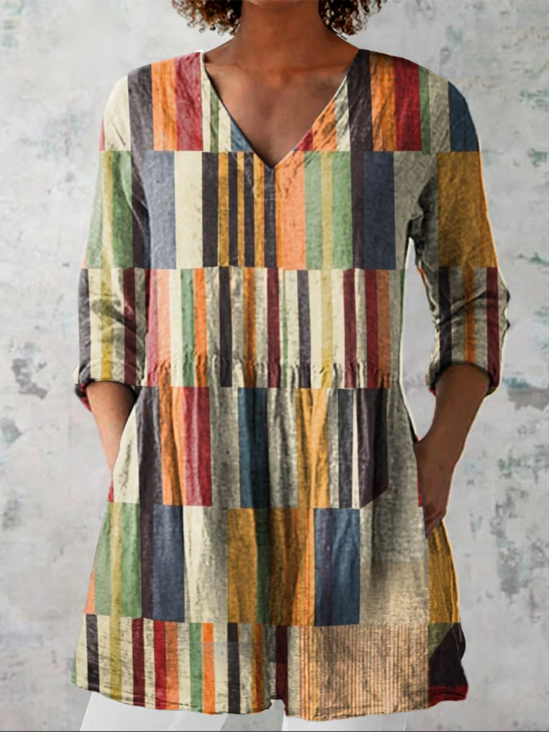 Mirjam – Lange Bluse mit Muster – Bild 1