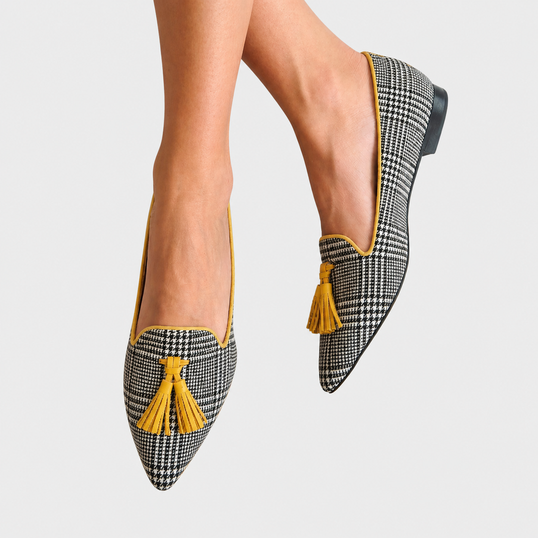 Odessie – Karierte Loafer in Gelb – Bild 1