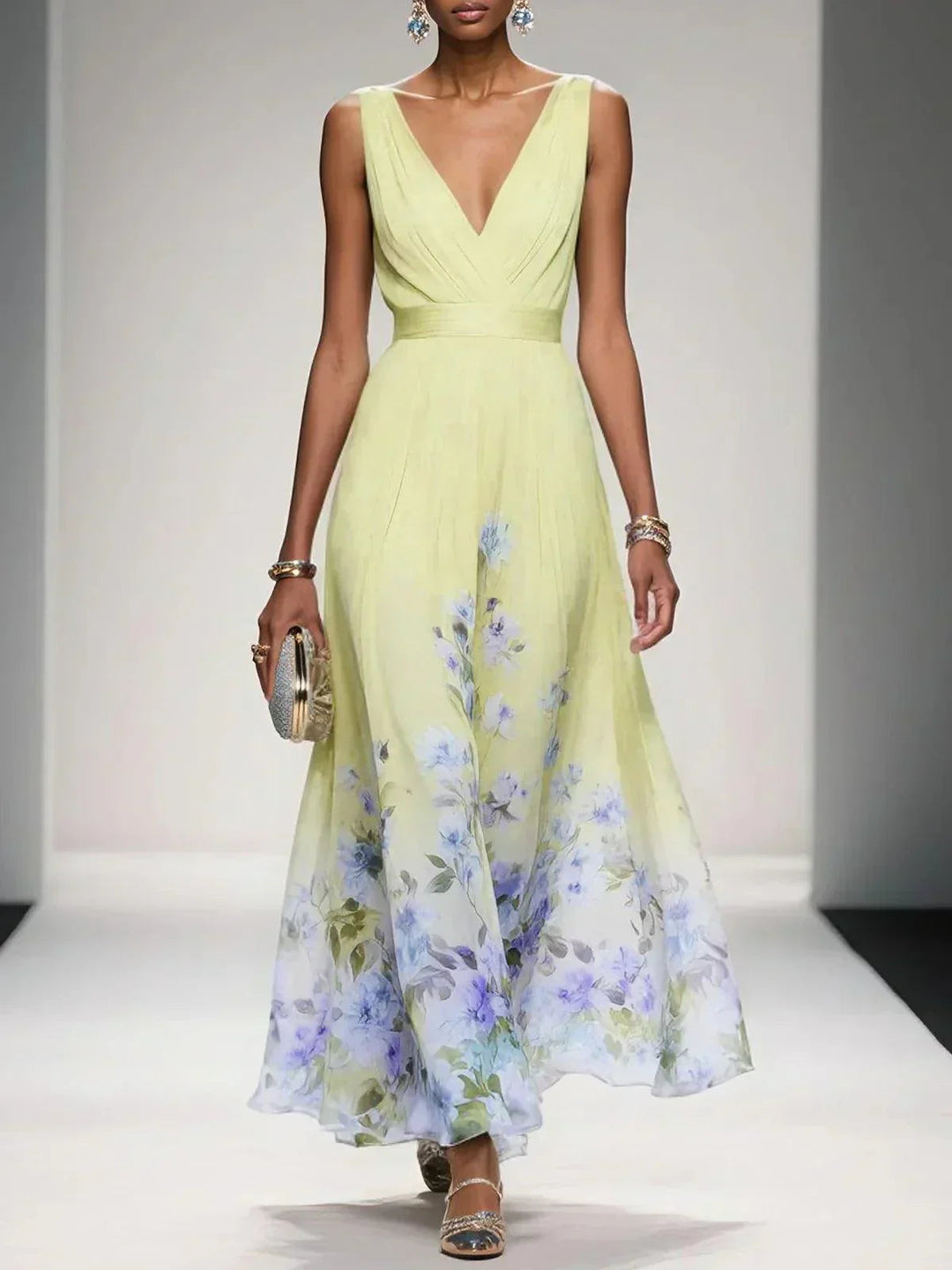 Paula – Verspieltes Maxikleid mit V-Ausschnitt – Bild 6