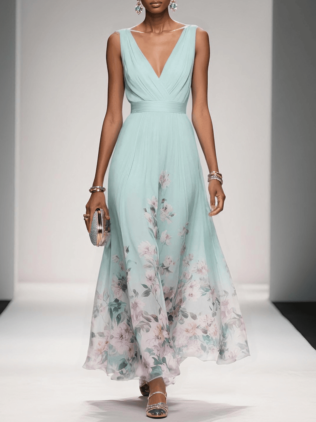 Paula – Verspieltes Maxikleid mit V-Ausschnitt – Bild 7