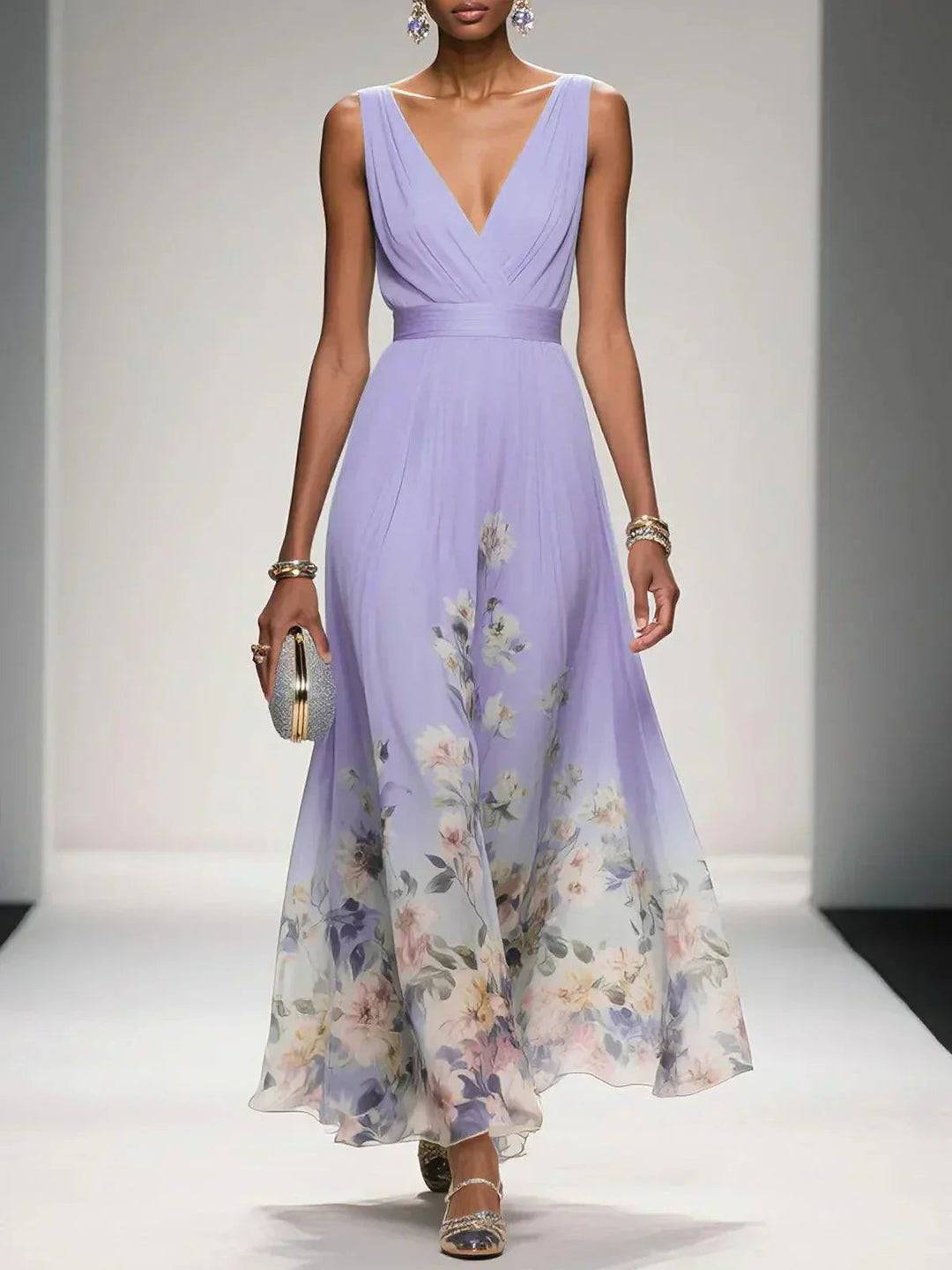 Paula – Verspieltes Maxikleid mit V-Ausschnitt – Bild 9