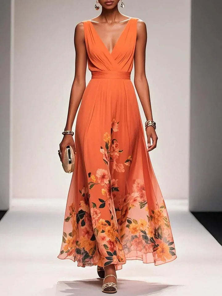Paula – Verspieltes Maxikleid mit V-Ausschnitt – Bild 10